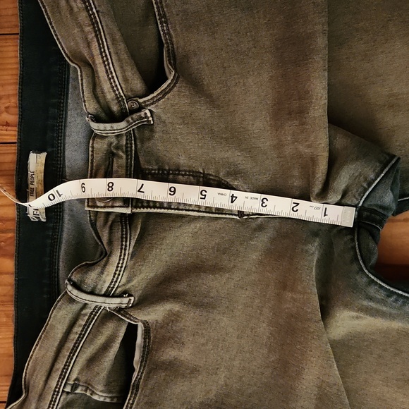 Free People overdyed green jeans very cool 29 - Picture 5 of 7